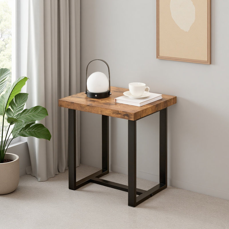 Table de chevet, table de chevet en MDF, petite table de thé, canapé avec pieds en métal