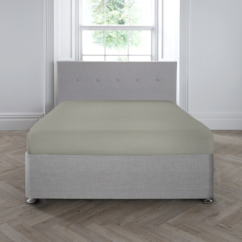 Appletree Bedding 100% Cotton Percale Fitted Sheet, Silver, Double (4'6)