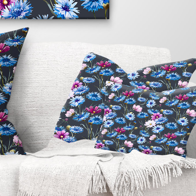 Coussin lombaire floral à maïs, Rectangle 12 po x 20 po