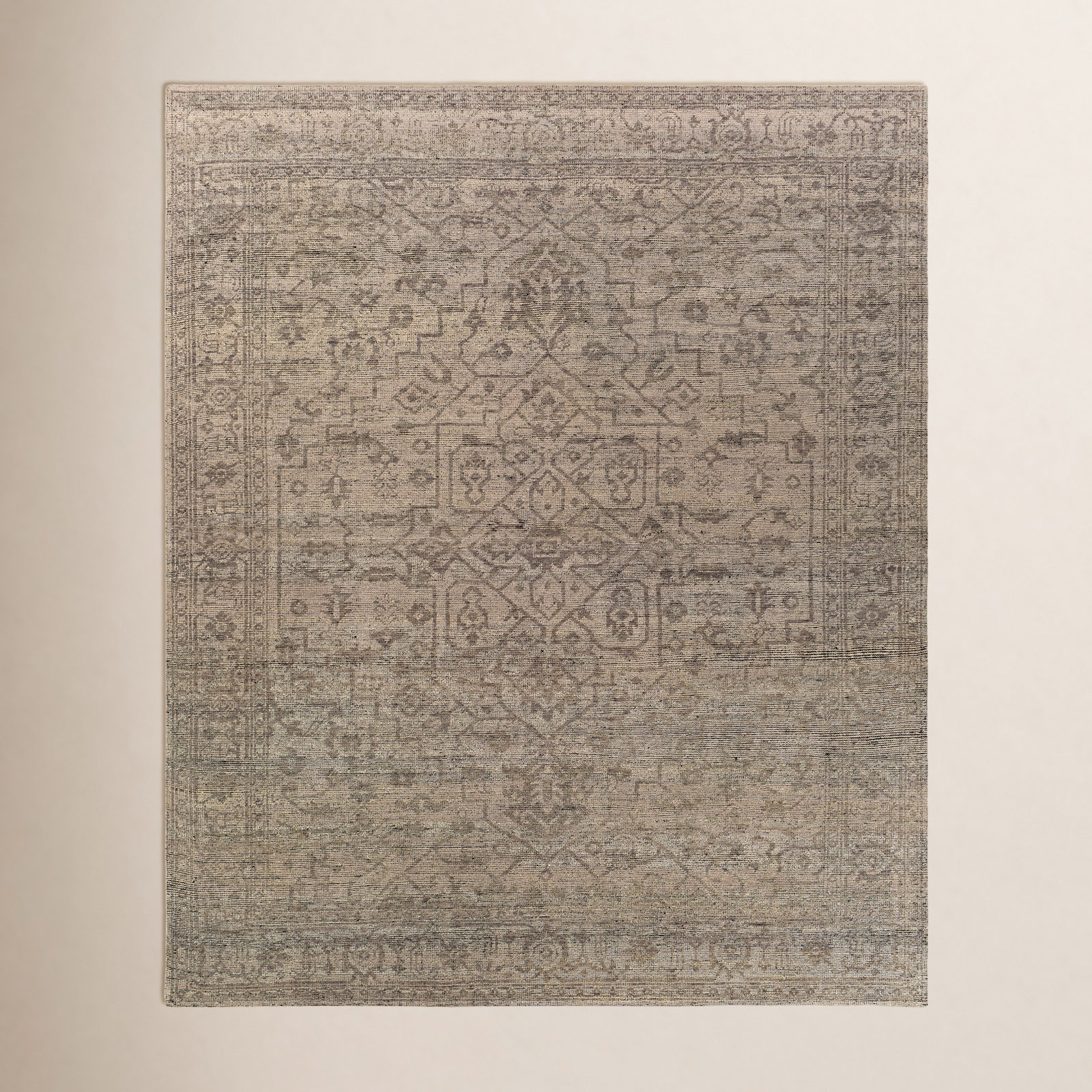 Robby Gray Brown Hand-Knotted Oriental Wool Rug, Rectangle 2' x 3'
