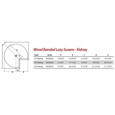 24" Kidney Banded Lazy Susan Set with Twist & Lock Adjustable Pole