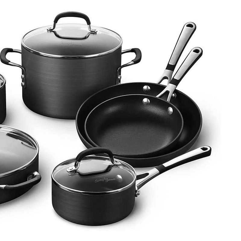 Calphalon 10-Piece Nonstick Kitchen Cookware Set With Stay-Cool Handles, Black