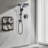 Matte Black 10" Round Rain Shower System with Handheld Sprayer Pressure Balanced Rough-In Valve