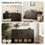 Buffet Farmhouse 68 "avec porte-verres à pied intégré et tablettes réglables, noir