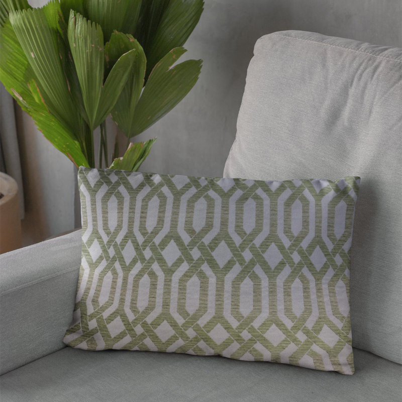 Coussin Plutus Green Beige, Rectangulaire, H 12 po x l 20 po