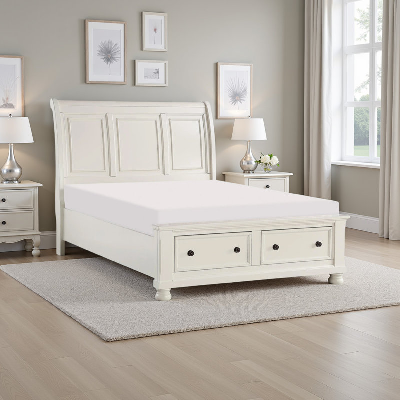 Lit-bateau avec rangement Bethzaida, Grand, Blanc