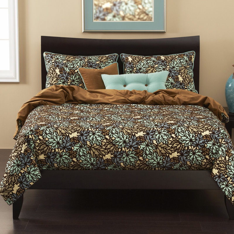 Pressed Leaf Duvet Cover, Copper, Queen Duvet Cover + 4 Additional Pieces