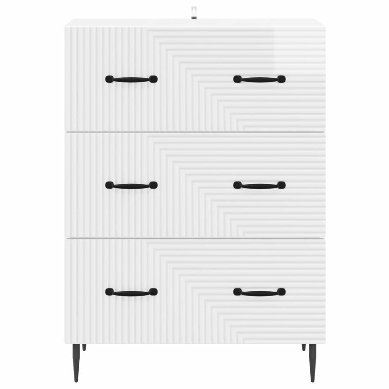 3 -Drawer Rectangle Accent Chest, High Gloss White