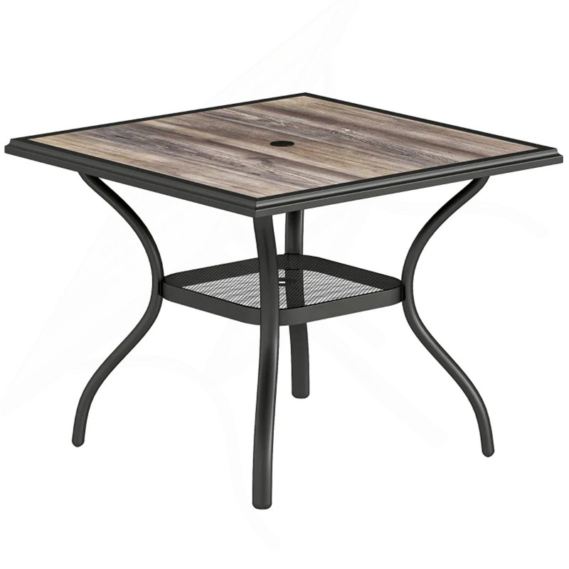 Table de jardin, table de salle à manger d'extérieur carrée (table seulement)