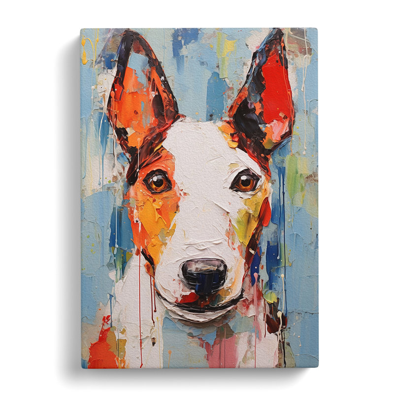 English Bull Terrier Impressionism - Wrapped Canvas, 60cm H x 40cm W x 3cm D