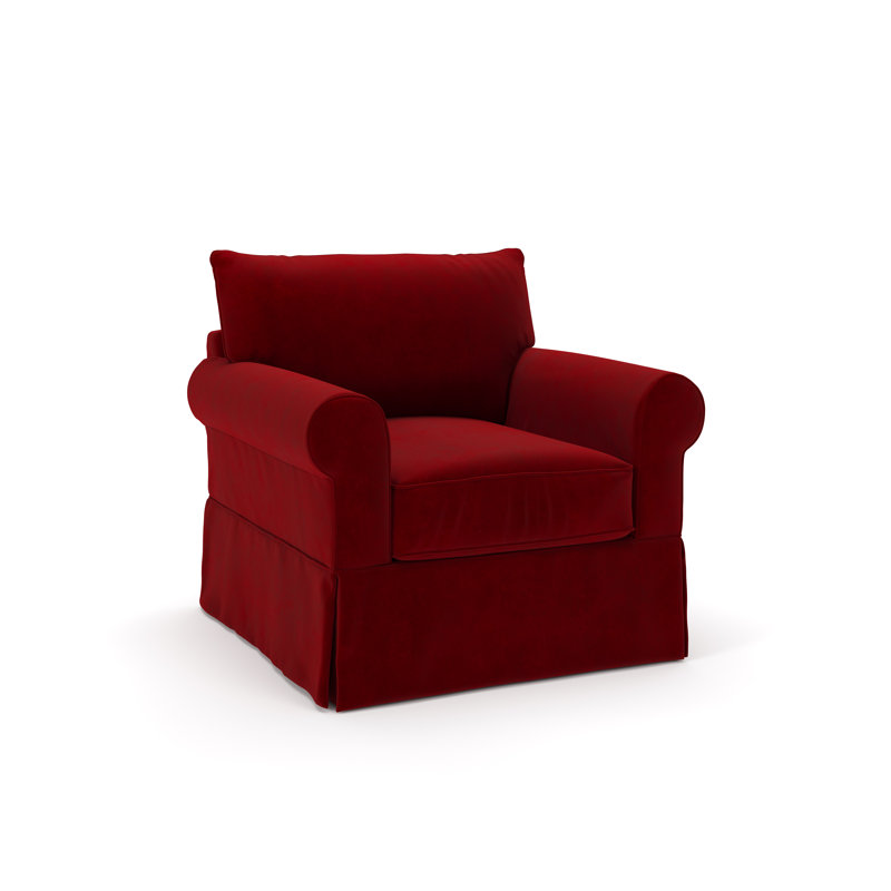 Fauteuil Amari, Bella en velours performance rubis