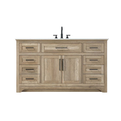 Meuble-lavabo simple 60 po en chêne naturel