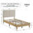 Elauna Set of 2 Twin Size Bed Frame with Linen Headboards Wood Footboard Modern Upholstered Platform Beds Wood Slat Support, No Box Spring Needed, Beige-1172866866