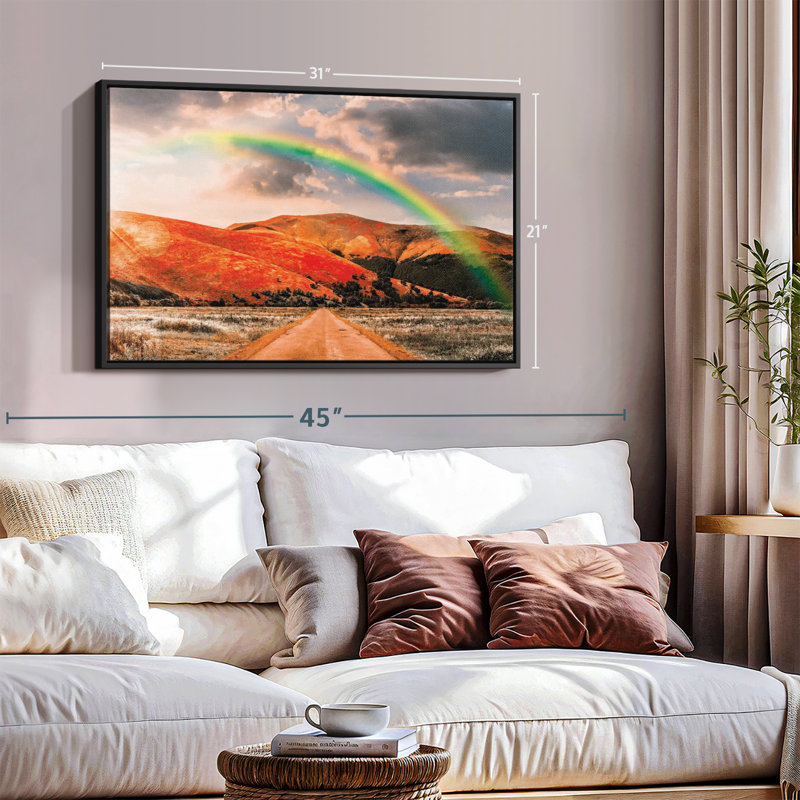 Impression sur toile Rainbow Country Road, H 21 po x l 31 po