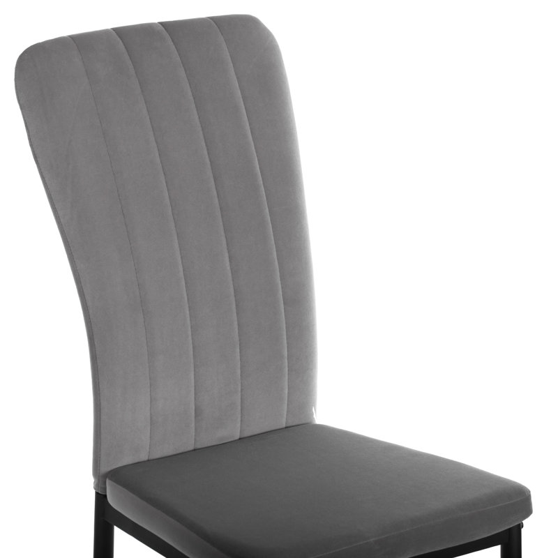 Chaise parsons capitonnée en velours, Gris