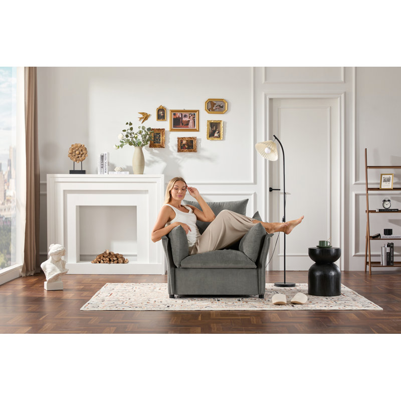 Fauteuil surdimensionné en chenille de style moderne, Gris