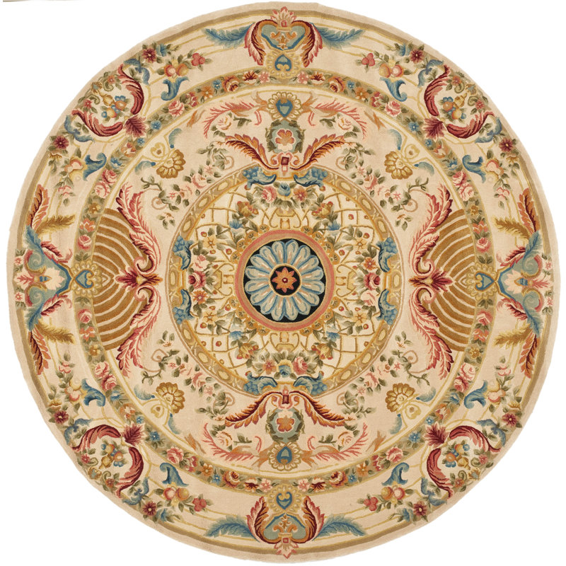 Priscila Hand Tufted Wool Oriental Rug, Round 8'