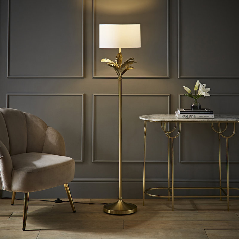 Waynesfield 157.5cm Polished Traditional Floor Lamp, Yes, White