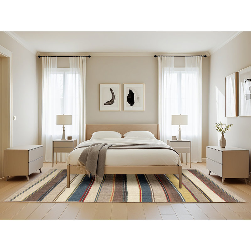Tapis beige/gris/rouge contemporain, Rectangle 5 pi x 8 pi