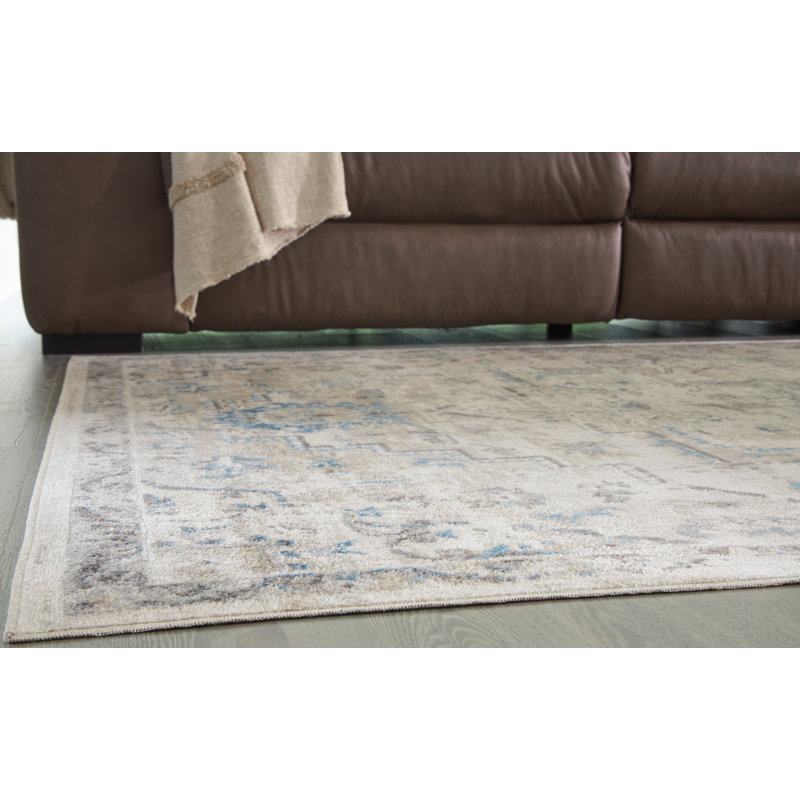 Barkham 8' x 10' Gray Beige Blue Medallion Rug
