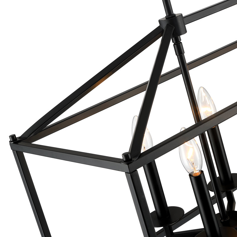 Lustre géométrique 8 lumières, Noir
