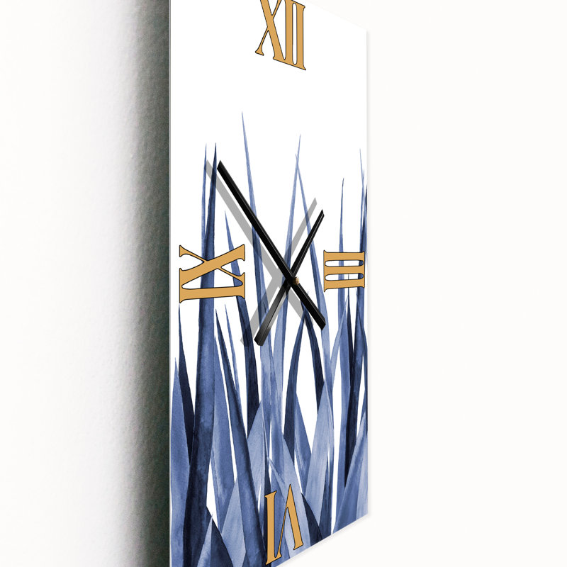 Horloge murale - Feuilles d'agave bleu marine, Grand