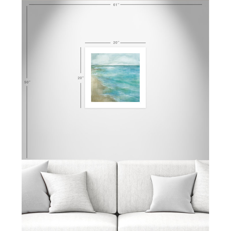 Douces marées - peinture sans cadre, H 20 po x l 20 po x P 0,1 po, Papier