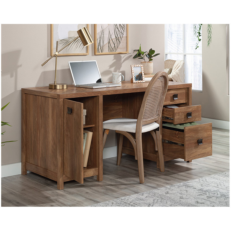 Bureau d'ordinateur avec tiroirs et porte