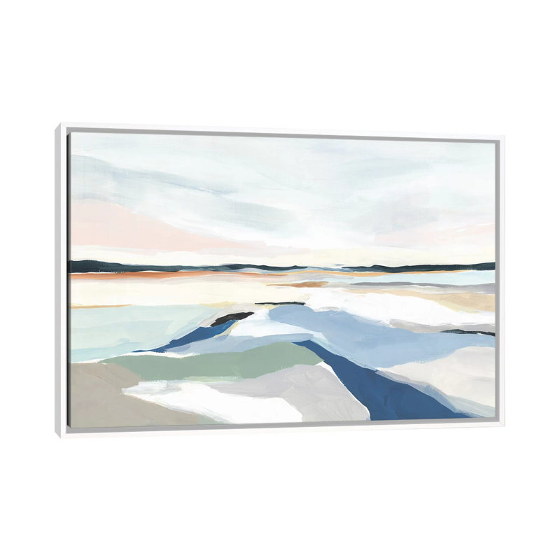 «Seaside Day I» par Isabelle Z - impression d'art graphique, Toile blanche encadrée, H 40 po x l 60 po x 1,5 po, Pas de tapis