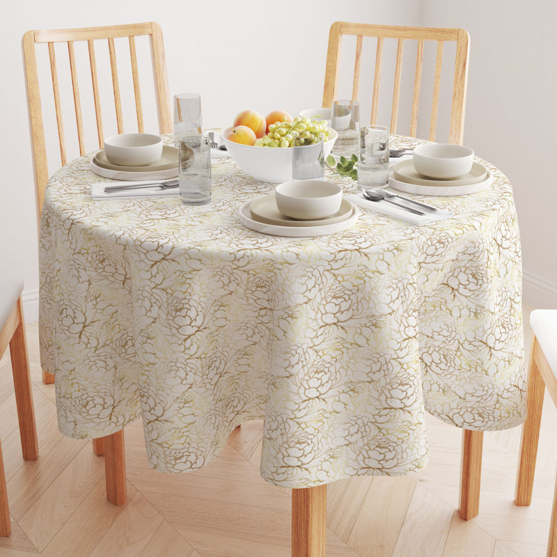 Hollingdon Round Floral Cotton Twill Tablecloth