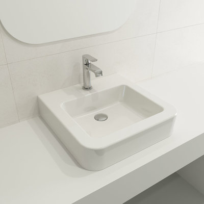 BOCCHI Parma 19.69'' Fireclay Square Bathroom Sink