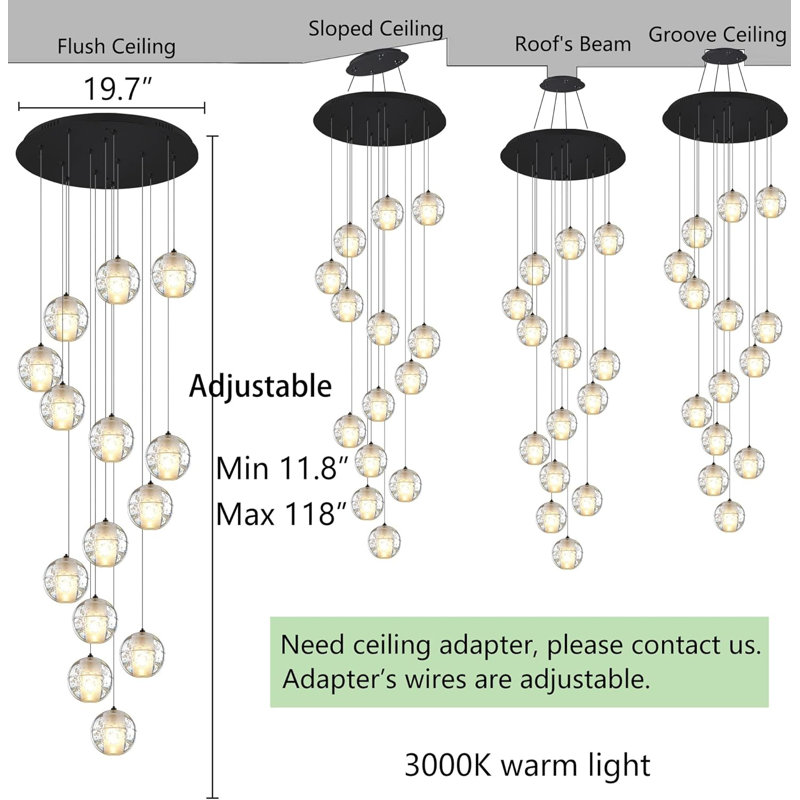 Hurleigh 14 - Light Globe Chandelier, Matte Black
