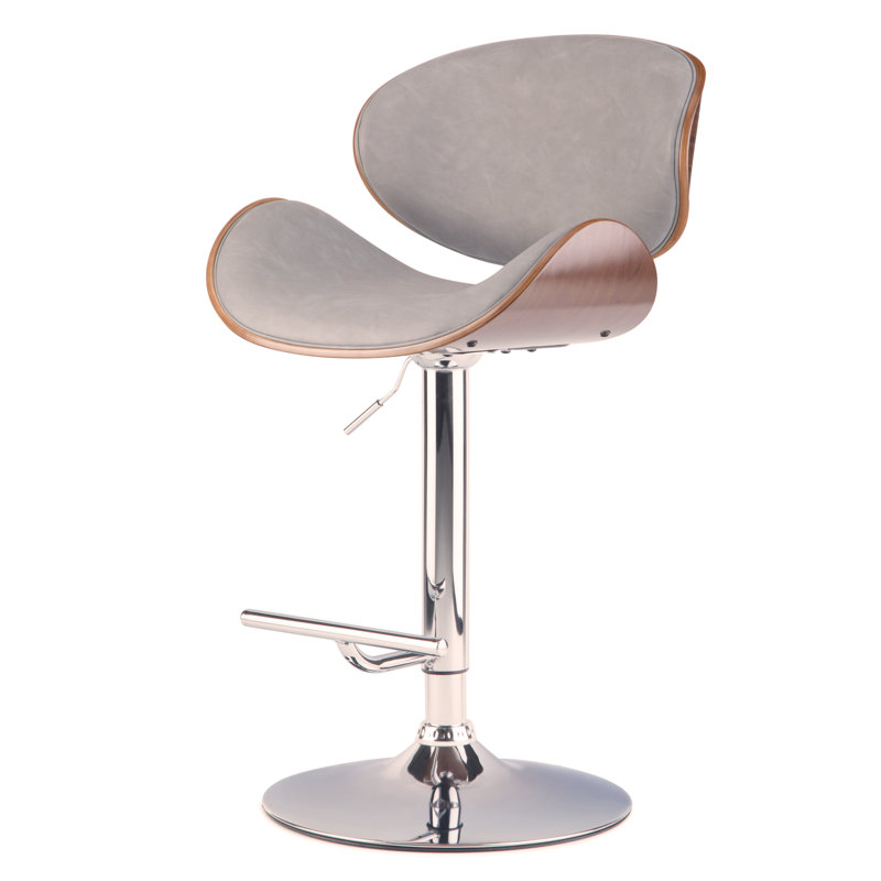 Tabouret de bar pivotant Bentwood , Gris, Brun