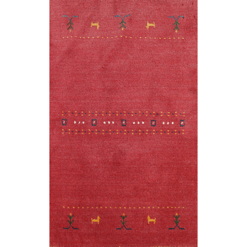 Tapis rose indien fait à la main Gabbeh