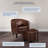 Ansaldo Faux Leather Barrel Chair with Ottoman-1351273614