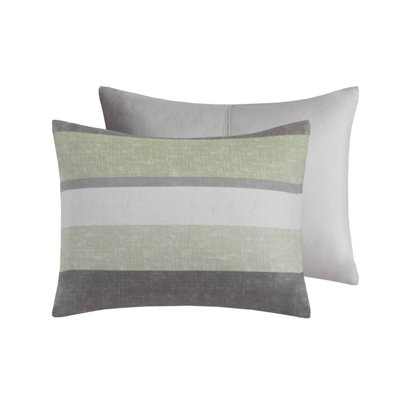 Full Green and Grey Microfiber Reversible Bed in a Bag Set