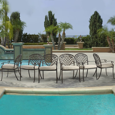 Outdoor Stacking Dining Armchair with Cushions