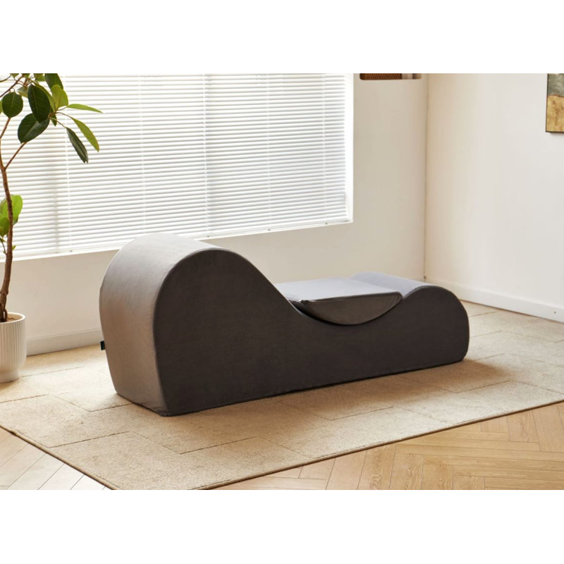 Chaise longue de yoga rembourrée de mousse, Gris