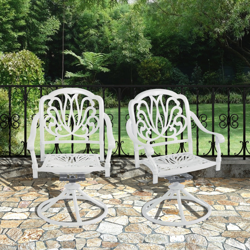 Chaise de patio pivotante (ensemble de 2), Blanc