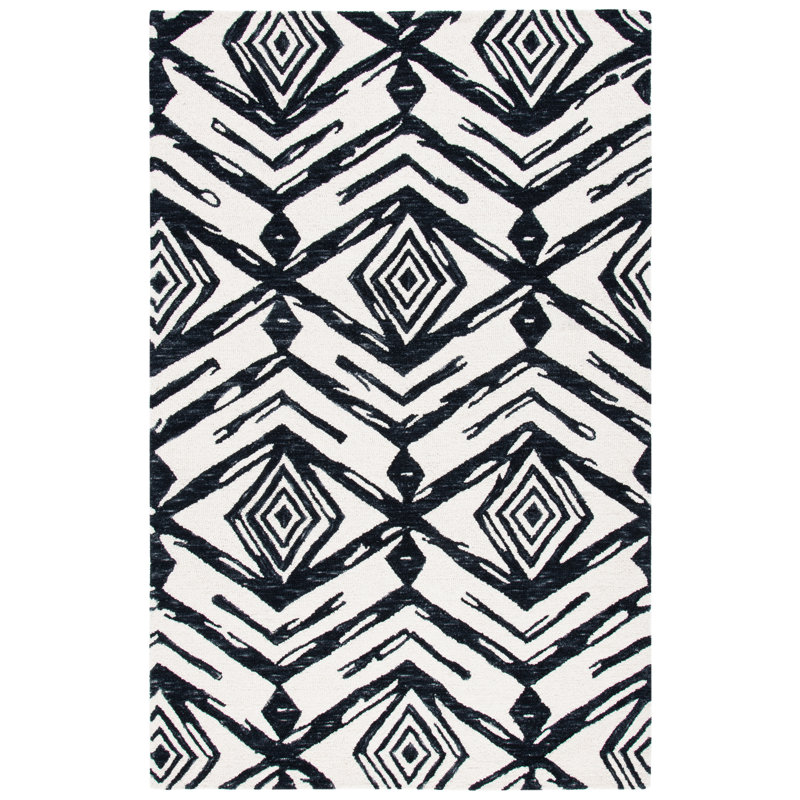 Kavin Hand Tufted Wool And Cotton With Latex Southwestern Rug, Rectangle 3' x 5'