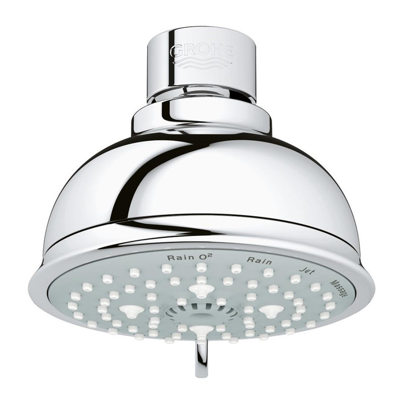 Pomme de douche Tempesta® Rustic Massage Rain réglable avec buses SpeedClean, Chrome StarLight