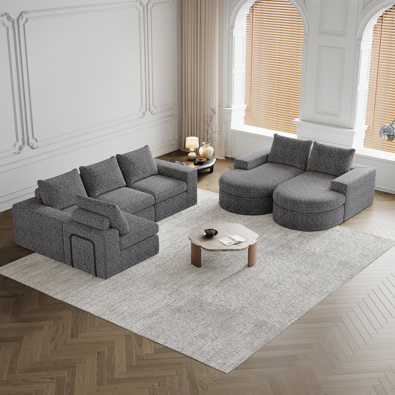 Canapé modulaire Chenille Cloud, Gris chenille