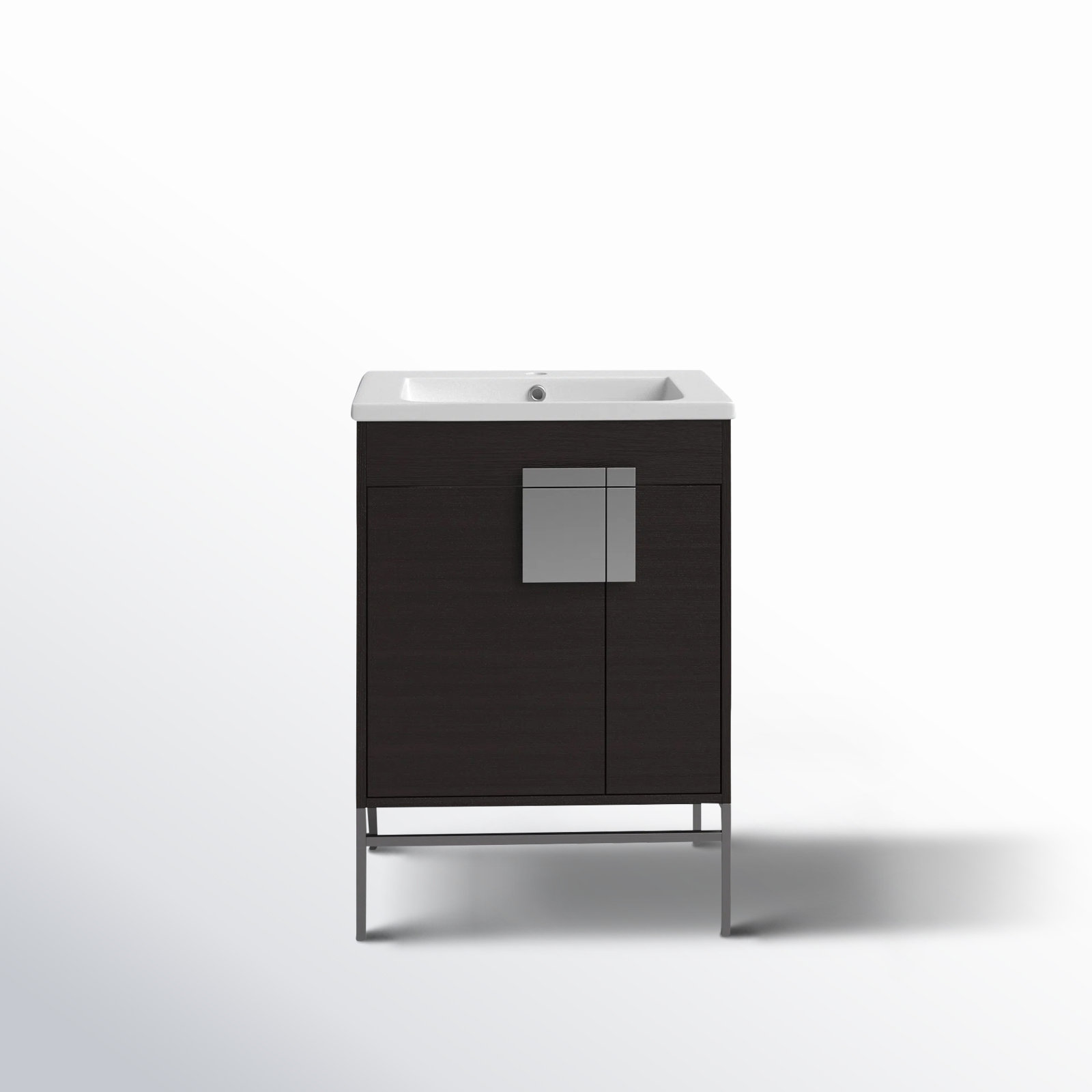 Maisie 24'' Single Bathroom Vanity, Polished Chrome, Black