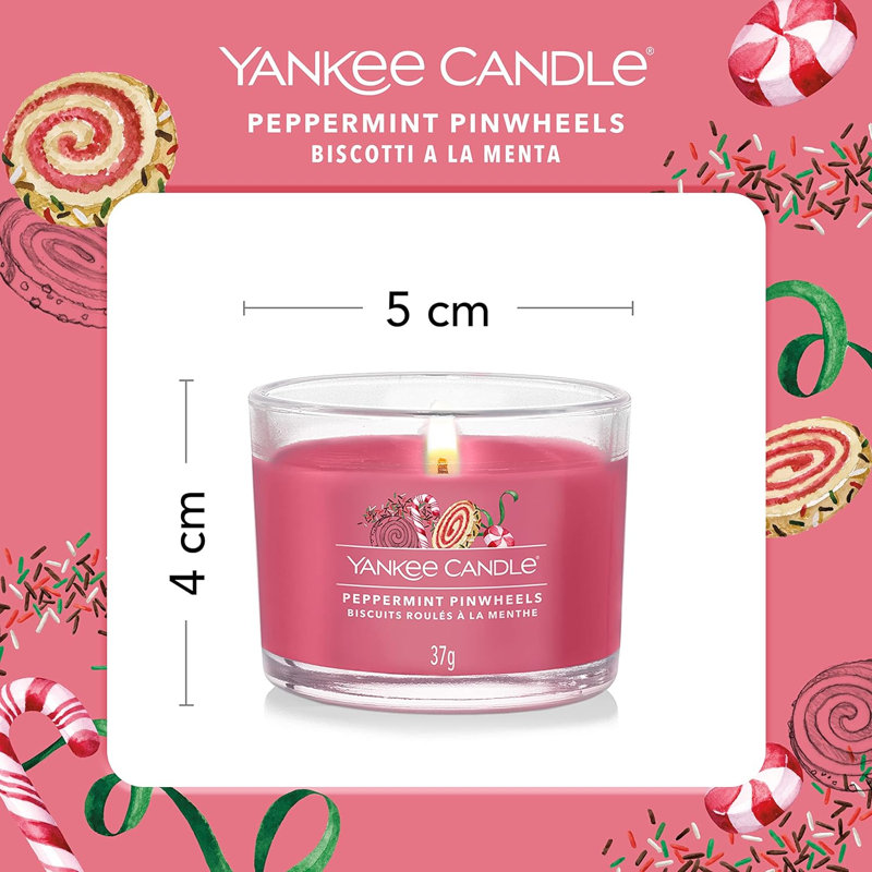 Yankee Candle - 3 Packed Filled Votives, Peppermint Pinwheels