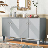 U-STYLE Geometric Patterned Light Luxury Cabinet, Suitable For Hallway, Entryway, Living Room, Stylish And Functional Storage Solution For Home Decor, Durable MDF Construction