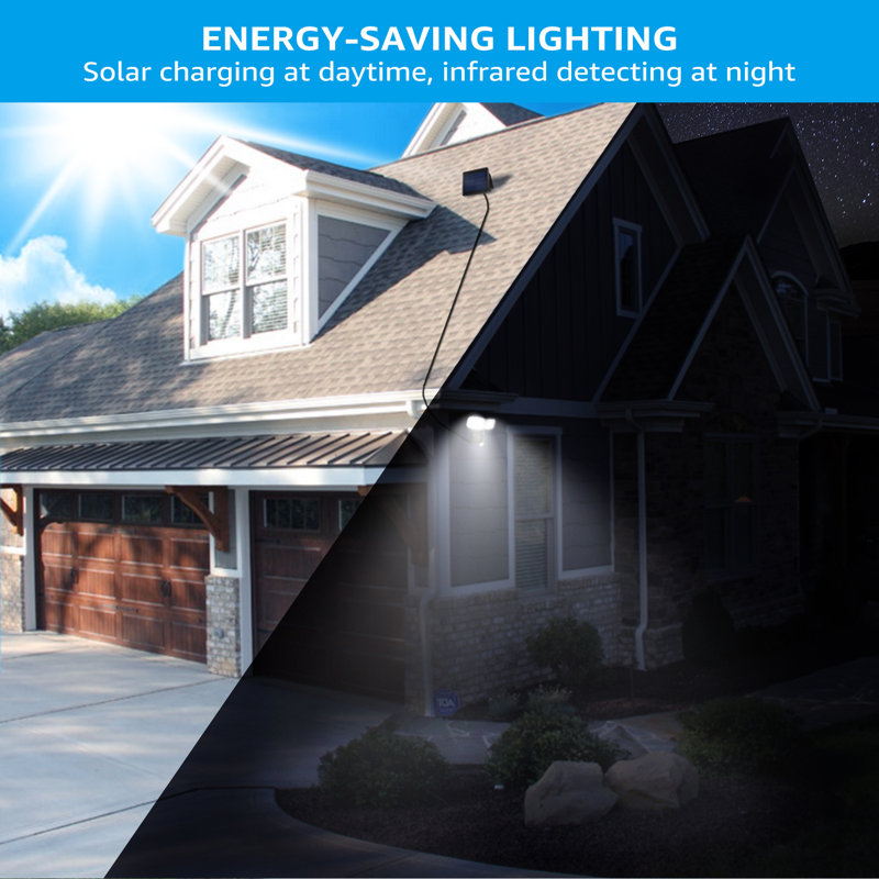 10W Adjustable Heads LED Solar Power Outdoor Security Flood Light with Motion Sensor