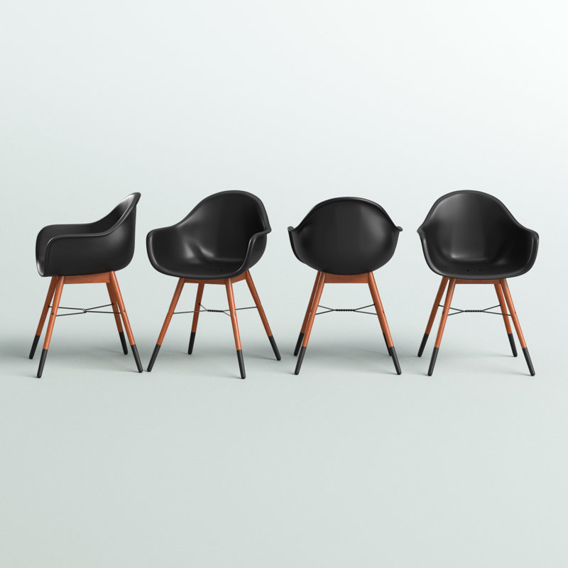 Ensemble de chaises noires avec coussins Karg