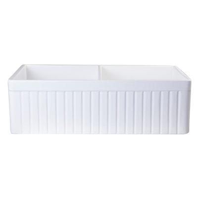 32.75'' L Double Bowl Fireclay Kitchen Sink