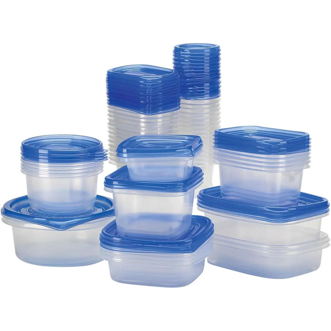 104-Piece Food Storage Container Set With Lids – Plastic Meal Prep Containers – Reusable Stackable Kitchen Storage Boxes For Pantry, Lunch, Leftovers