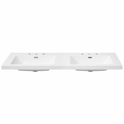 Resin Basin With  Faucet Holes For Bathroom Vanity